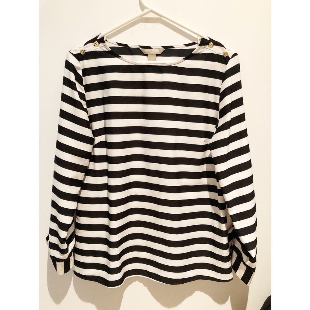 Black & white striped long sleeve shirt